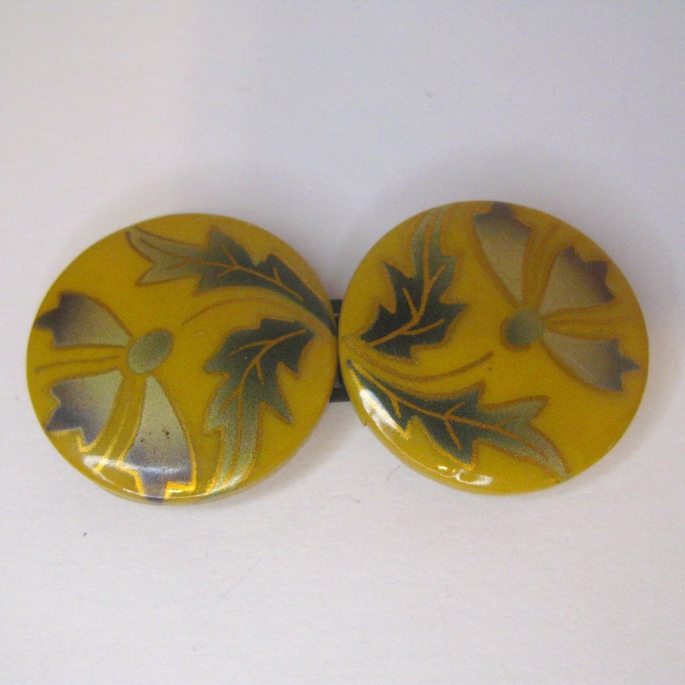 Vintage Antique Round Button Style Buckle Set